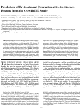 Cover page: Predictors of pretreatment commitment to abstinence: results from the COMBINE study.