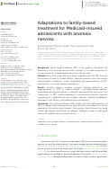 Cover page: Adaptations to family-based treatment for Medicaid-insured adolescents with anorexia nervosa.