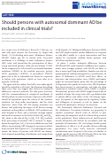 Cover page: Should persons with autosomal dominant AD be included in clinical trials?