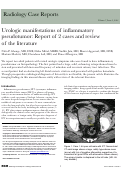 Cover page: Urologic manifestations of inflammatory pseudotumor: Report of 2 cases and review of the literature