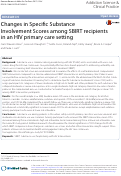 Cover page: Changes in Specific Substance Involvement Scores among SBIRT recipients in an HIV primary care setting.