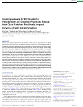 Cover page of Undergraduate STEM Students’ Perceptions of Grading Practices Reveal that Quiz Retakes Positively Impact Drivers of Self-determination