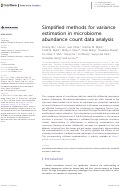 Cover page: Simplified methods for variance estimation in microbiome abundance count data analysis.