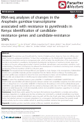 Cover page: RNA-seq analyses of changes in the Anopheles gambiae transcriptome associated with resistance to pyrethroids in Kenya: identification of candidate-resistance genes and candidate-resistance SNPs