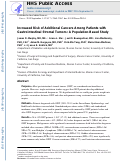 Cover page: Increased risk of additional cancers among patients with gastrointestinal stromal tumors: A population‐based study