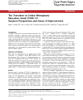 Cover page: The Transition to Online Rhinoplasty Education Amid COVID-19: Surgeon Perspectives and Areas of Improvement