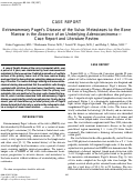 Cover page: Extramammary Paget's Disease of the Vulva: Metastases to the Bone Marrow in the Absence of an Underlying Adenocarcinoma— Case Report and Literature Review