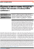 Cover page: Regulation of BRCA1 stability through the tandem UBX domains of isoleucyl-tRNA synthetase 1