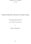 Cover page: Statistical Heuristic Selection for Graph Coloring