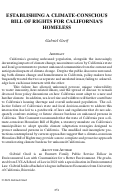 Cover page: Establishing a Climate-Conscious Bill of Rights for California's Homeless