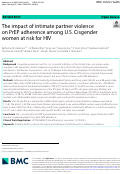 Cover page: The impact of intimate partner violence on PrEP adherence among U.S. Cisgender women at risk for HIV