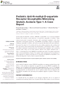 Cover page: Pediatric Anti-N-methyl-D-aspartate Receptor Encephalitis Mimicking Glutaric Aciduria Type 1: A Case Report