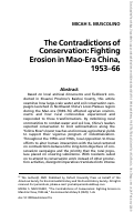 Cover page: The Contradictions of Conservation: Fighting Erosion in Mao-Era China, 1953–66