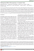 Cover page: Widespread Allelic Heterogeneity in Complex Traits.