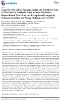 Cover page: Cognitive Health of Nonagenarians in Southern Italy: A Descriptive Analysis from a Cross-Sectional, Home-Based Pilot Study of Exceptional Longevity (Cilento Initiative on Aging Outcomes or CIAO)