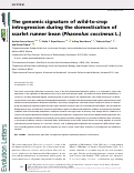 Cover page: The genomic signature of wild‐to‐crop introgression during the domestication of scarlet runner bean (Phaseolus coccineus L.)