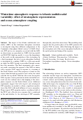 Cover page: Wintertime atmospheric response to Atlantic multidecadal variability: effect of stratospheric representation and ocean–atmosphere coupling