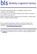 Cover page: On Number and Numberlessness in Languages without Articles