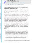 Cover page: Preliminary genetic evidence of two different populations of Opisthorchis viverrini in Lao PDR