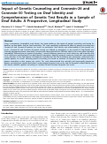 Cover page: Impact of Genetic Counseling and Connexin-26 and Connexin-30 Testing on Deaf Identity and Comprehension of Genetic Test Results in a Sample of Deaf Adults: A Prospective, Longitudinal Study