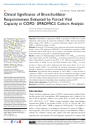 Cover page: Clinical Significance of Bronchodilator Responsiveness Evaluated by Forced Vital Capacity in COPD: SPIROMICS Cohort Analysis
