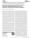 Cover page: Electrostatic Interaction‐Directed Growth of Nickel Phosphate Single‐Walled Nanotubes for High Performance Oxygen Evolution Reaction Catalysts