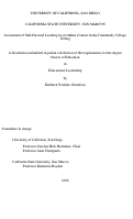 Cover page: Assessment of self-directed learning in an online context in the community college setting