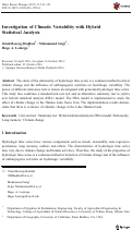 Cover page: Investigation of Climatic Variability with Hybrid Statistical Analysis