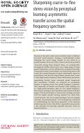 Cover page: Sharpening coarse-to-fine stereo vision by perceptual learning: asymmetric transfer across the spatial frequency spectrum