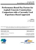 Cover page: Performance-Based Pay Factors for Asphalt Concrete Construction: Comparison with a Currently Used Experience-Based Approach