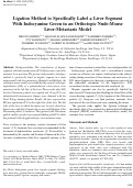 Cover page: Ligation Method to Specifically Label a Liver Segment With Indocyanine Green in an Orthotopic Nude-Mouse Liver-Metastasis Model