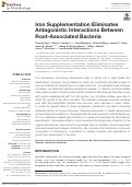 Cover page: Iron Supplementation Eliminates Antagonistic Interactions Between Root-Associated Bacteria