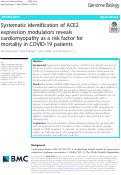 Cover page: Systematic identification of ACE2 expression modulators reveals cardiomyopathy as a risk factor for mortality in COVID-19 patients