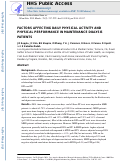 Cover page: Factors affecting daily physical activity and physical performance in maintenance dialysis patients.