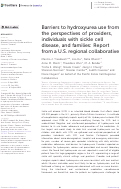 Cover page: Barriers to hydroxyurea use from the perspectives of providers, individuals with sickle cell disease, and families: Report from a U.S. regional collaborative