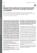 Cover page: Butyrate-Producing Bacteria and Insulin Homeostasis: The Microbiome and Insulin Longitudinal Evaluation Study (MILES).