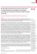 Cover page: Bevacizumab for advanced cervical cancer: final overall survival and adverse event analysis of a randomised, controlled, open-label, phase 3 trial (Gynecologic Oncology Group 240).