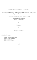 Cover page: Modeling and estimation of financial and bioeconomic settings in a dynamic environment