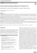 Cover page: Climate Change and Aging: Implications for Psychiatric Care.