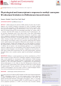 Cover page: Physiological and transcriptomic response to methyl-coenzyme M reductase limitation in Methanosarcina acetivorans.