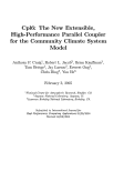 Cover page: Cpl6: The New Extensible, High-Performance Parallel Coupler for the Community Climate 
System Model