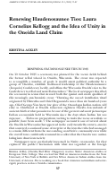 Cover page: Renewing Haudenosaunee Ties: Laura Cornelius Kellogg and the Idea of Unity in the Oneida Land Claim