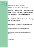 Cover page: Energy Efficiency Improvement and Cost Saving Opportunities for the Dairy Processing Industry