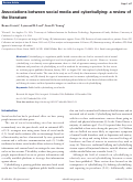 Cover page: Associations between social media and cyberbullying: a review of the literature