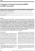 Cover page: Coregulation of alternative splicing by hnRNPM and ESRP1 during EMT