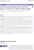 Cover page: Characterizing mobility patterns of forest goers in southern Lao PDR using GPS loggers