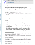 Cover page: Exposure to endocrine disrupting chemicals including phthalates, phenols, and parabens in infancy: Associations with neurodevelopmental outcomes in the MARBLES study