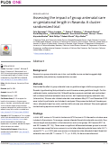 Cover page: Assessing the impact of group antenatal care on gestational length in Rwanda: A cluster-randomized trial