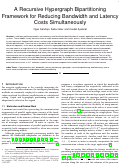 Cover page: A Recursive Hypergraph Bipartitioning Framework for Reducing Bandwidth and Latency Costs Simultaneously