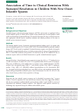 Cover page: Association of Time to Clinical Remission With Sustained Resolution in Children With New-Onset Infantile Spasms